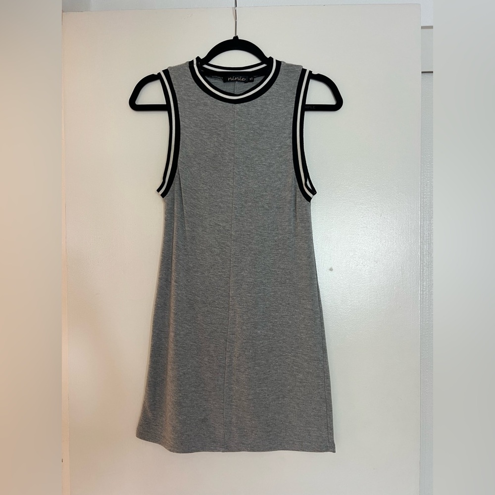 XS Gray Sweatshirt Materila Mini Dress
